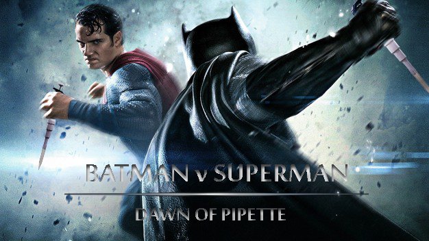 AUC_TURKEY's tweet photo. Batman V Superman sequel: Dawn of Pipette (Fall 2016) #iGEM2016 #iGEM https://t.co/DrZ9OTgfV8