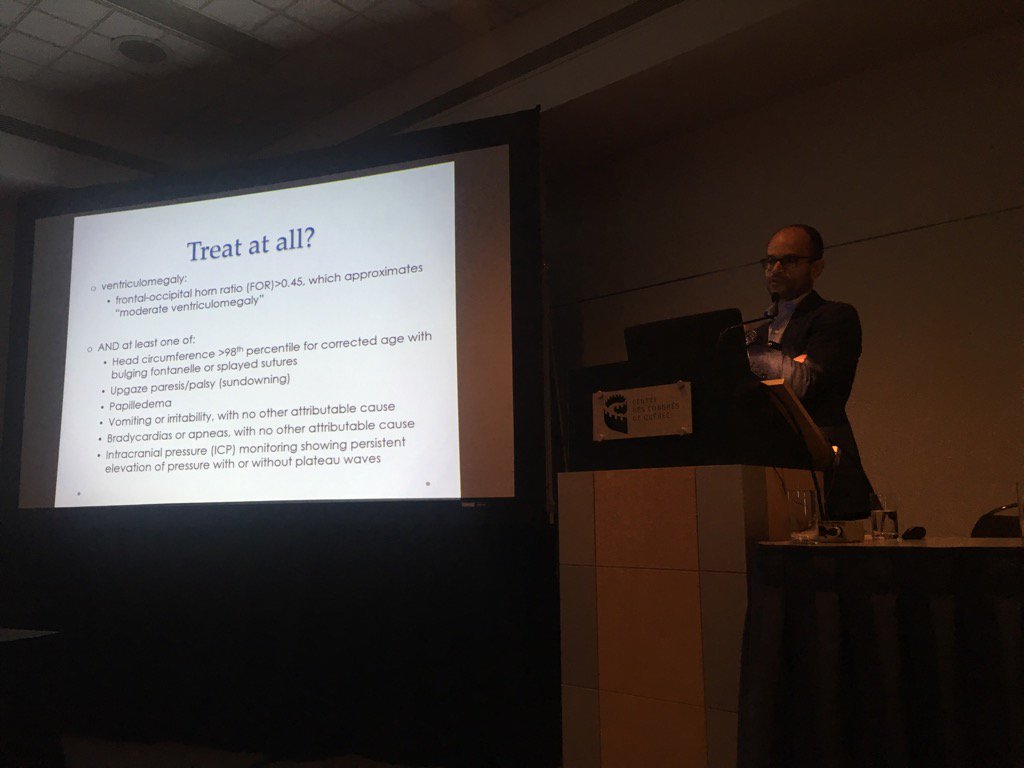 Brainsurger's tweet photo. Abhaya Kulkarni talking about treatment options for pediatric hydrocephalus #CNSF2016 https://t.co/iZwGwodZPn