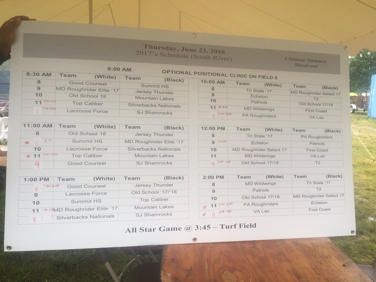 Here's an updated schedule for our South River High School venue today.