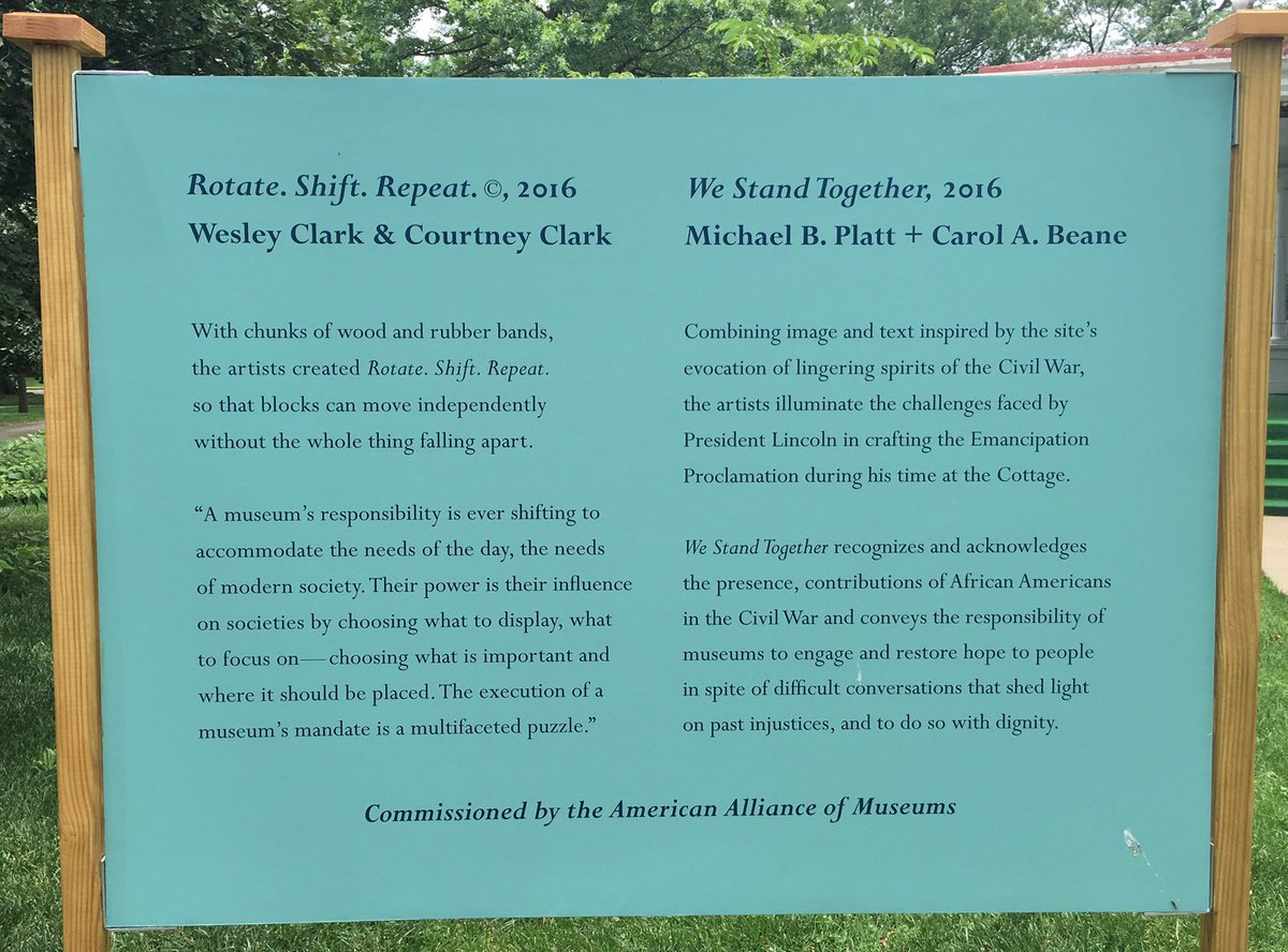 LottLaura's tweet photo. Very special opportunity for @AAMers staff today w/ artists of #AAM2016 commissioned work @LincolnsCottage https://t.co/ABqyppbZ0v