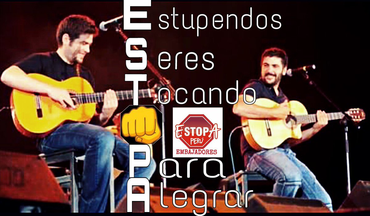 EstoPaPeru's tweet photo. Estupendos Seres Tocando 👊 Para Alegrar! Esto es @estopaoficial @lasdestrangis @2vacilonas0 https://t.co/PS75LRWZMD