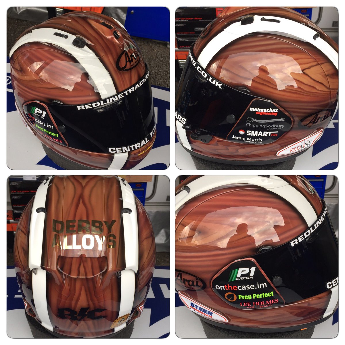 coopes47's tweet photo. Bit of wood for the weekend @OfficialBSB thanks to @brianevanssigns for the trick paint job @WhyArai #arai #helmet https://t.co/WAcssy0viO