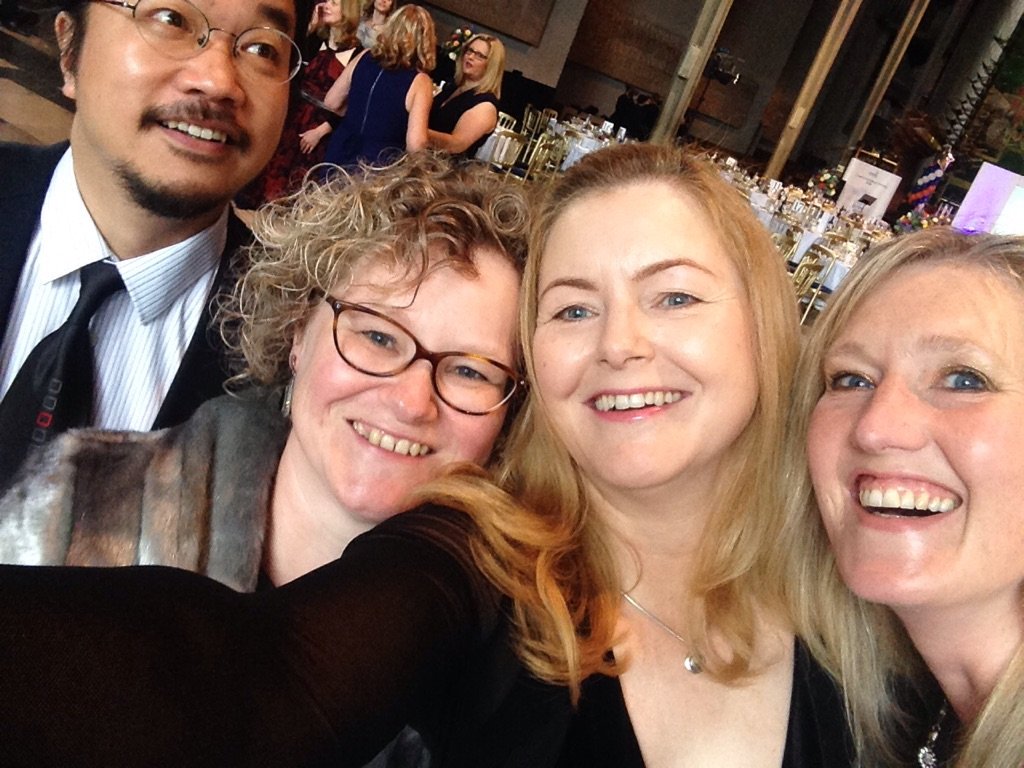HeatherFraser26's tweet photo. Arrived at the @covcampus awards for excellence with @sarahroeOT @annaclampin_OT and Simon Cheung. https://t.co/bZOYv4QUTp