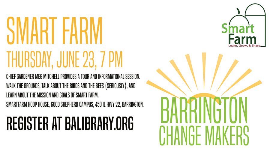 balibrary's tweet photo. Come on out tonight for a tour of Barrington's Smart Farm! https://t.co/BtvSOcGFme #changemakers #barrington https://t.co/5fKto1ILVf