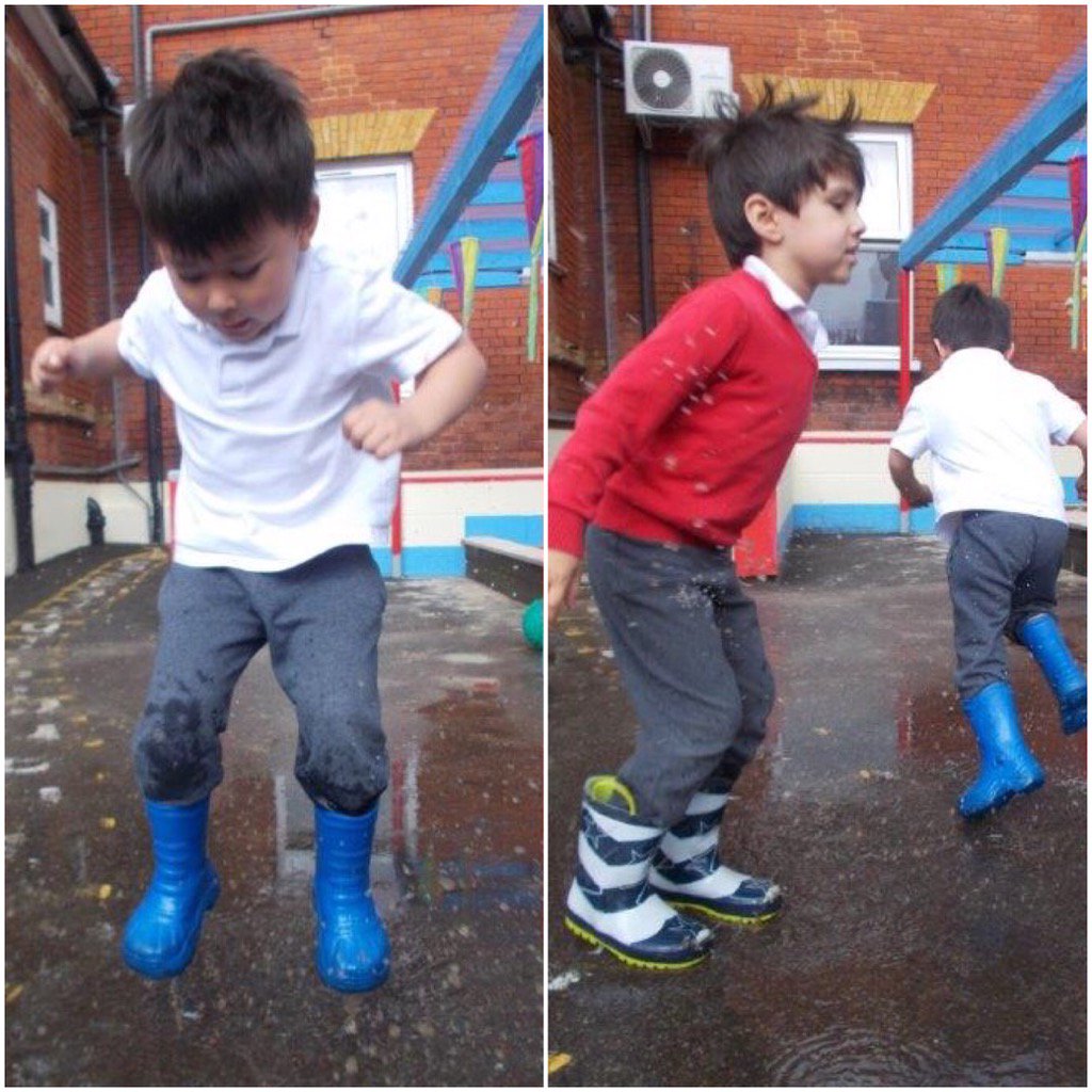 KidsIncUK's tweet photo. South Woodford Butterflies have been #splishing and #splashing in the #DripDrops of rain @HunterBoots https://t.co/l18DCbc1fO
