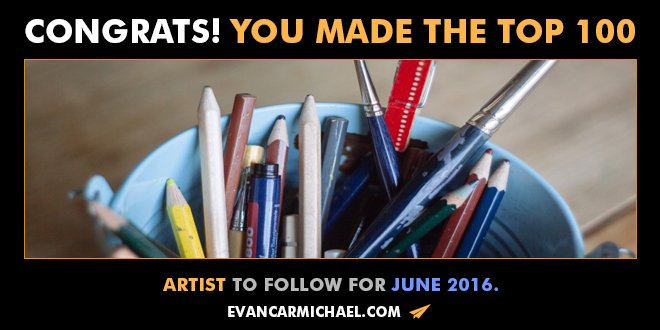 @ArtistVids - Congratulations on making on our Top Twitter list!bit.ly/28Q8gfu