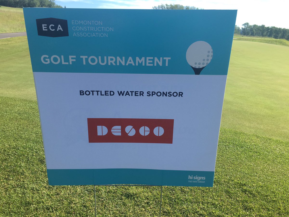 ECAbuildsYEG's tweet photo. Thank you to @descoalberta - our 2016 water sponsor! #ecagolf https://t.co/EPs7oW0QUw