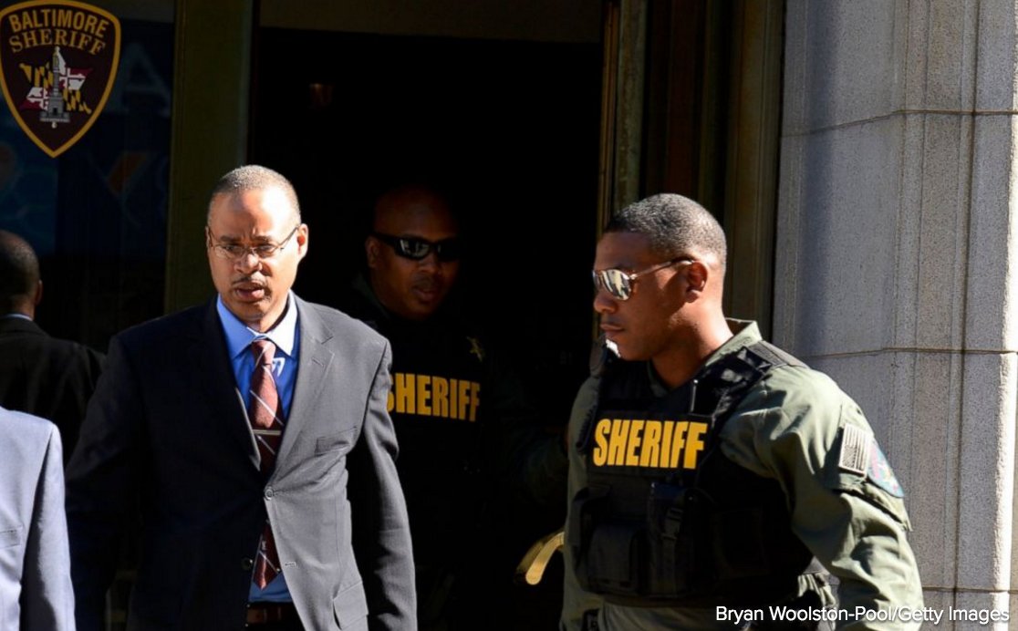 wsbtv's tweet photo. JUST IN: Baltimore police officer Caesar Goodson found not guilty in death of Freddie Gray. https://t.co/kK5VMt2V7M -- via @ABC