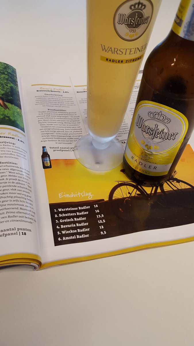 Hoera! Warsteiner Radler als beste getest in de Radlertest van <a href="/BierMagazineNL/">Bier Magazine</a> ! We trekken direct een flesje open!