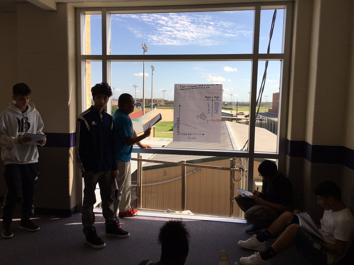 ramimtulp's tweet photo. Student presentations using math vocabulary #rateofchange #linear #multiplereps #learneditatSSI https://t.co/vhImAUcwbI