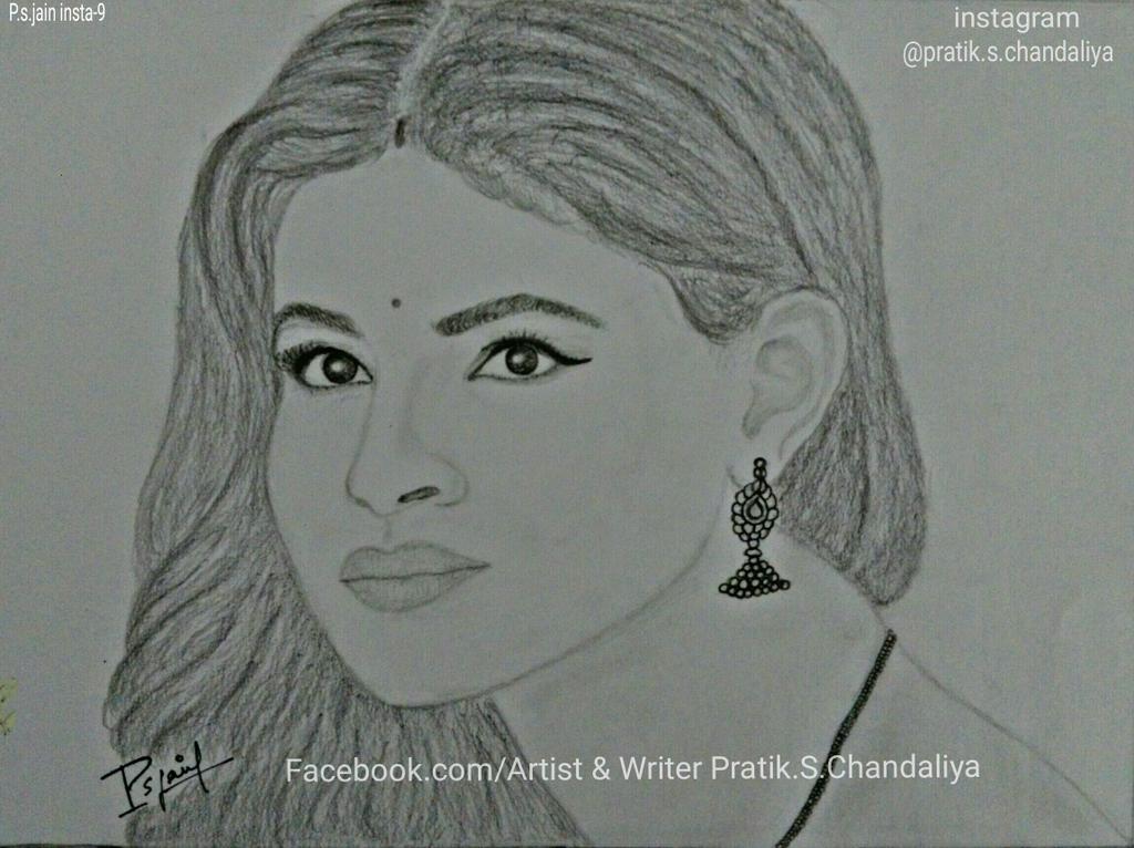 Pratik Chandaliya on Twitter .. Pencil Sketch Of Roymouni Aka 