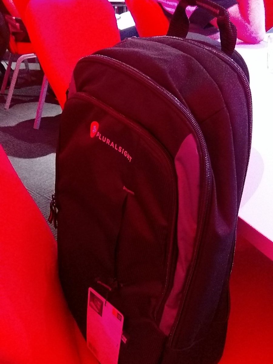 AdamGarnerGamer's tweet photo. Interviewed by @pluralsight! And they were nice enough to give me a pluralsight backpack! Great time! #CodeSlinger16 https://t.co/4hJPhTxuY6