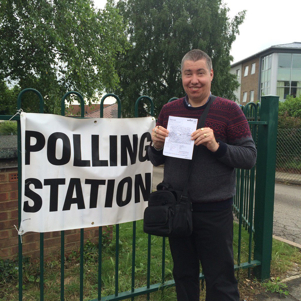 andydcooke's tweet photo. Historic moment James  cats a vote for 2nd time in his life. @SharedLivesPlus @HertsCLDS @lynsharedlives #citizen https://t.co/1Gw2BCqcgt