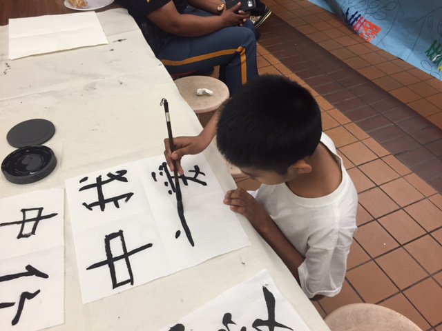 WaresFerry's tweet photo. Students demonstrating their Calligraphy skills learned at Chinese Summer Camp. https://t.co/f3plOOOj75