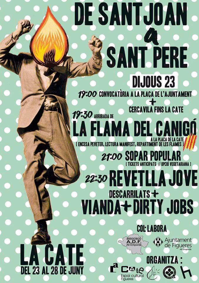 tramuntana_tv's tweet photo. Avui la revetlla es viurà a @LaCate_Figueres amb la #FlamadelCanigo, sopar i música en viu https://t.co/6vW9A8CIoW