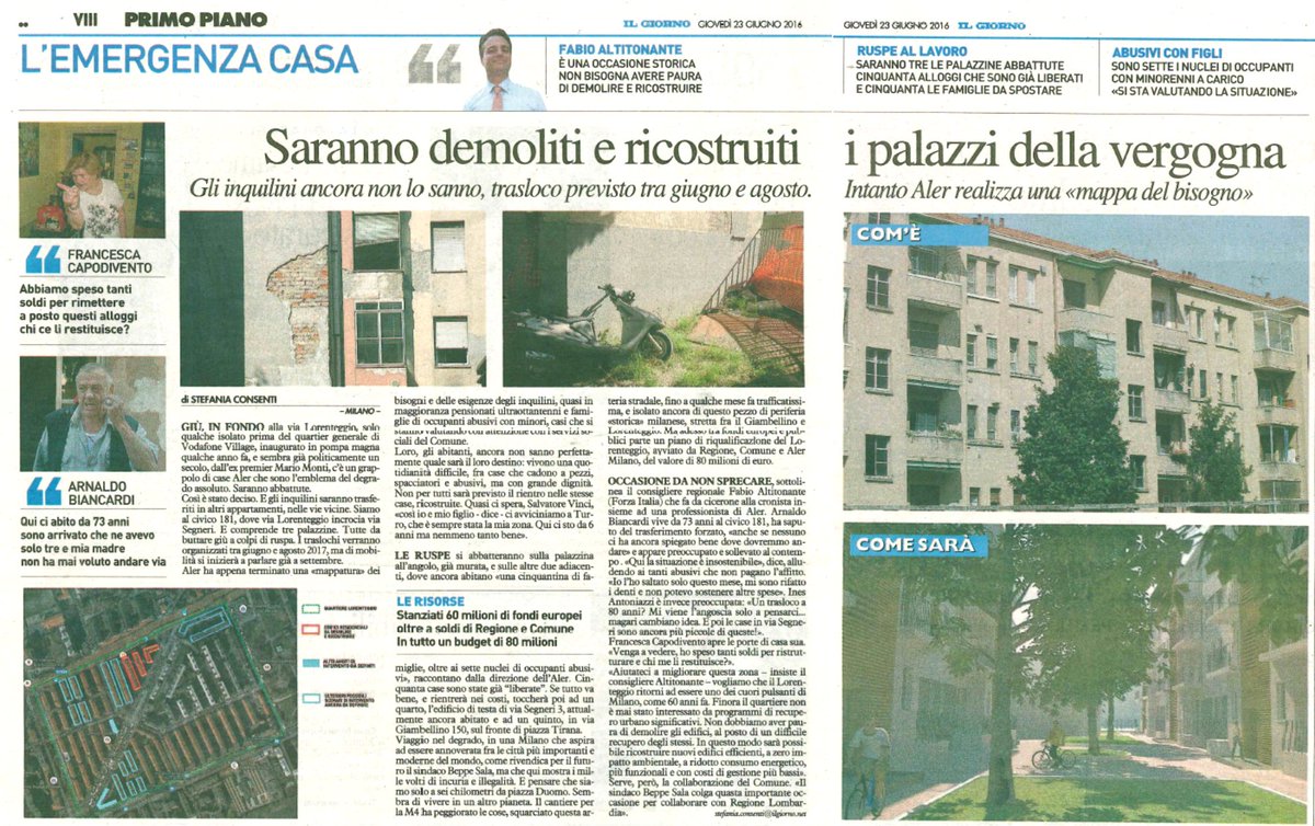 #riqualificazione #Lorenteggio Occasione storica, adesso scelte coraggiose! <a href="/forza_italia/">Forza Italia</a> <a href="/ForzaItalia_Mi/">Forza Italia Milano</a> <a href="/ConsLomb/">CR Lombardia</a>