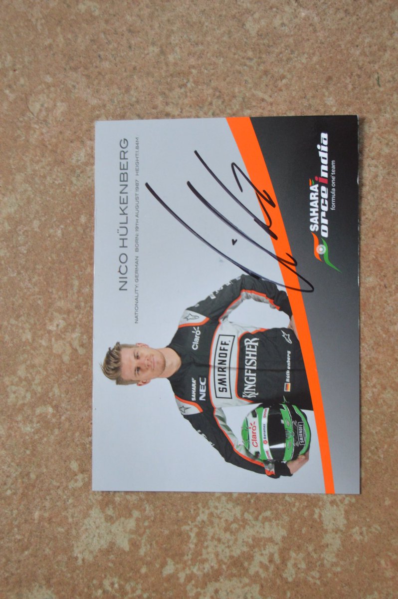 LeonPGray's tweet image. *COMPETITION*

RT + FOLLOW us to win a signed card from @ForceIndiaF1 driver @HulkHulkenberg

Winner - 30th June 7pm