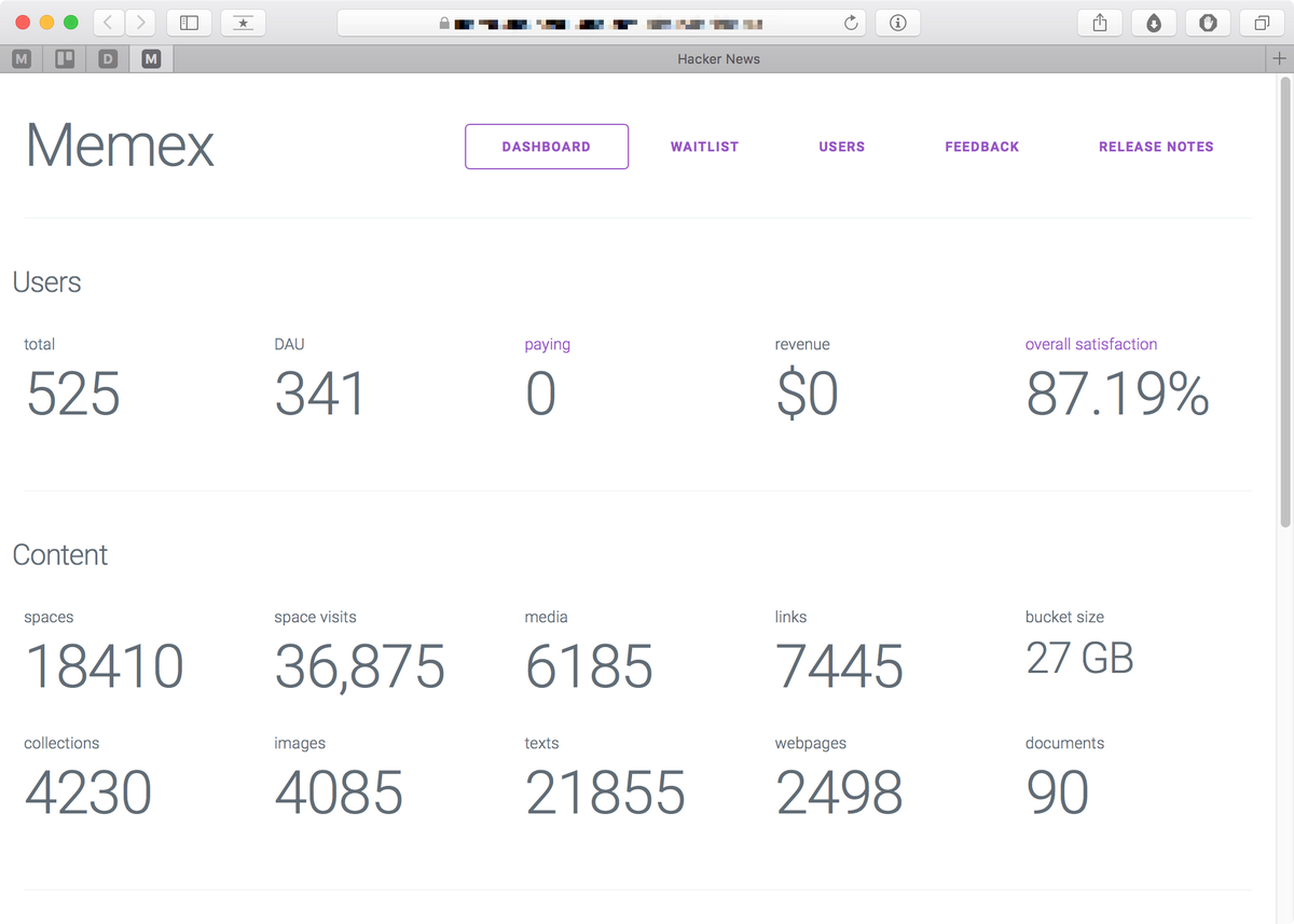 memexapp's tweet photo. Stats since launching beta 1 month ago:

~50K items dumped
~37K sessions
525 total users
314 DAU https://t.co/oy7wcuRTrA
