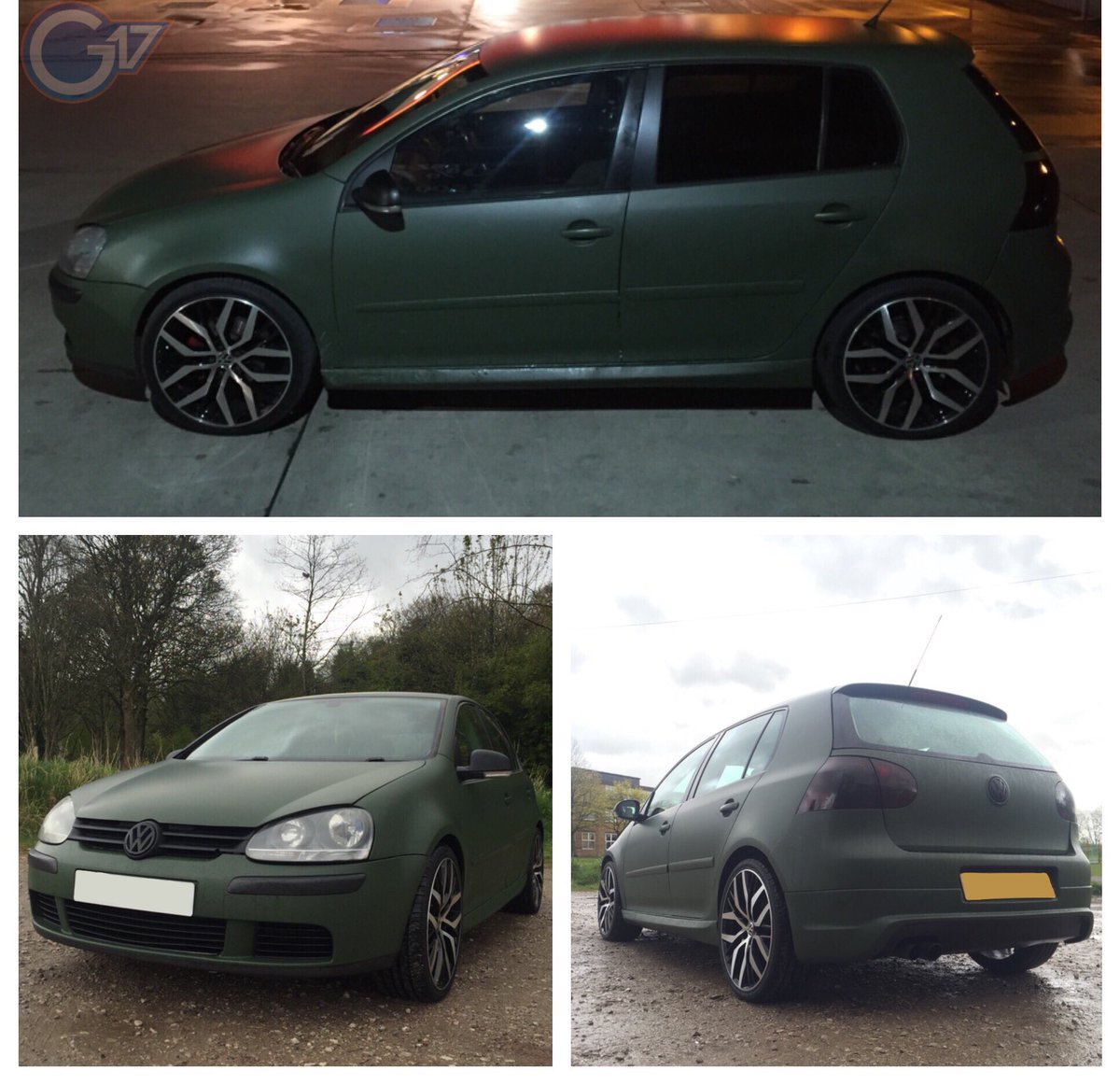 G17Customs's tweet photo. Golf Wrapped In Matte Military Green. #Matte #Military #Green #Volkswagen #Golf #MK5 #G17Customs #G17Cars #CarWrap https://t.co/wD1bWM9gtt