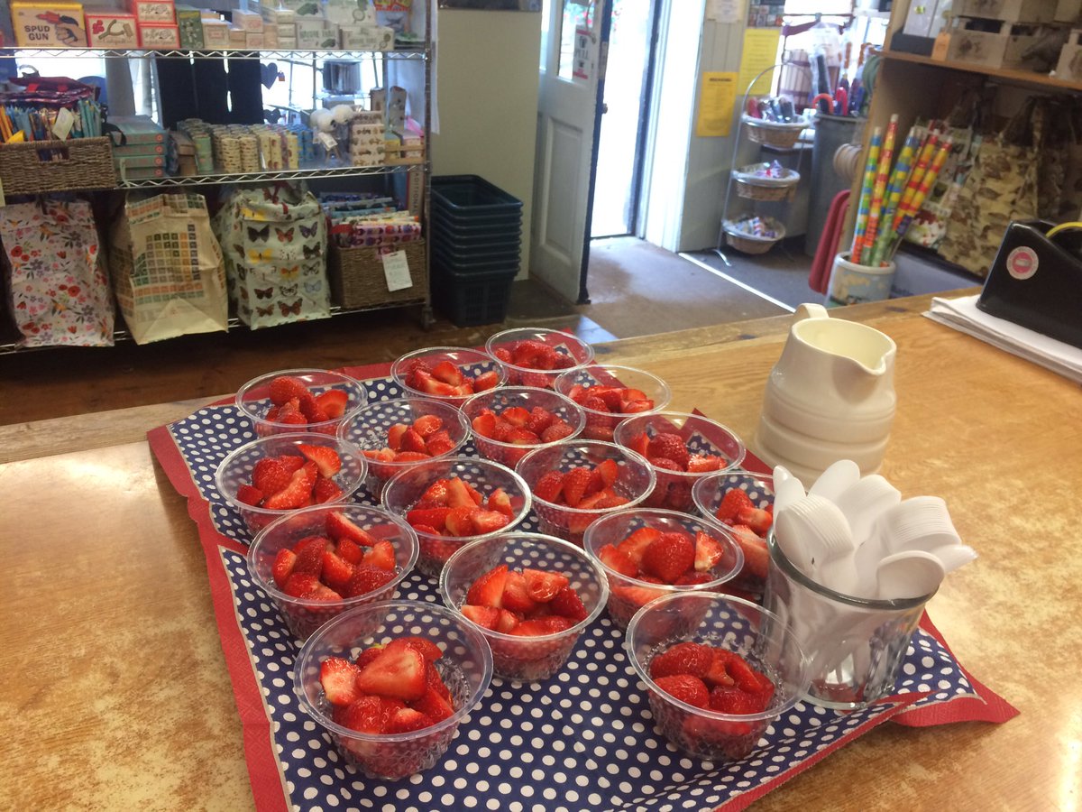 Pop in to the Cookshop for fresh strawberries and cream!