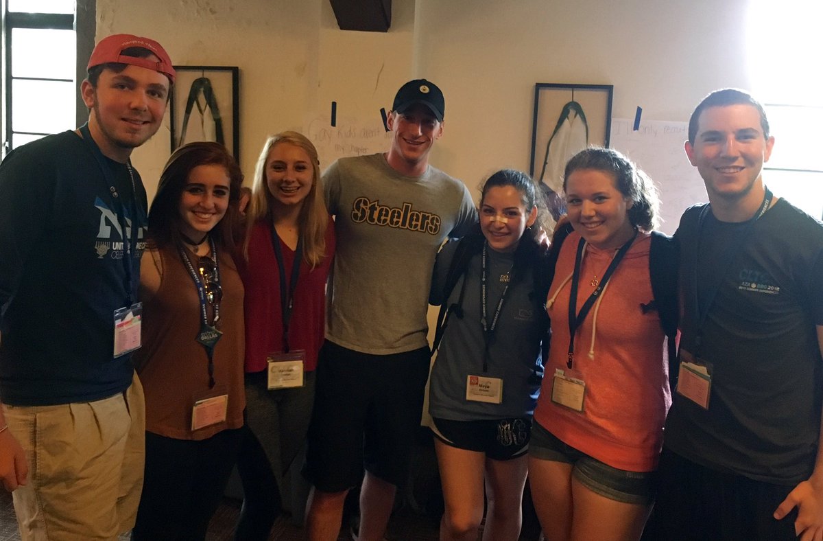 BBYOKMR's tweet photo. Perks of Bethany being close to Pittsburgh -> KMR Regional Director stopped by #CLTC2 for the day! @BBYOInsider https://t.co/zTNjCOTnjp