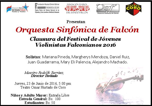 gorimultiservi's tweet photo. Agenda Cultural: Concierto @OrqSinfFalcon Hoy jueves 23/06 Teatro Omar Hurtado de  Coro, a las 5pm  @RodolfoB10   https://t.co/2S0cZnh9GJ