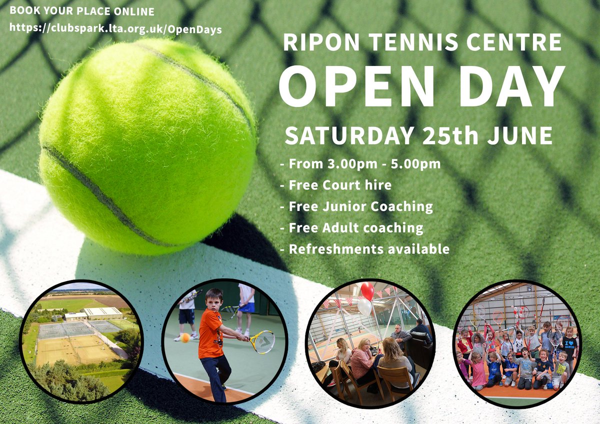 ripontennis's tweet photo. Ripon Tennis Centre - Great British Tennis Weekend - Open Day https://t.co/rGeIrAjIrT