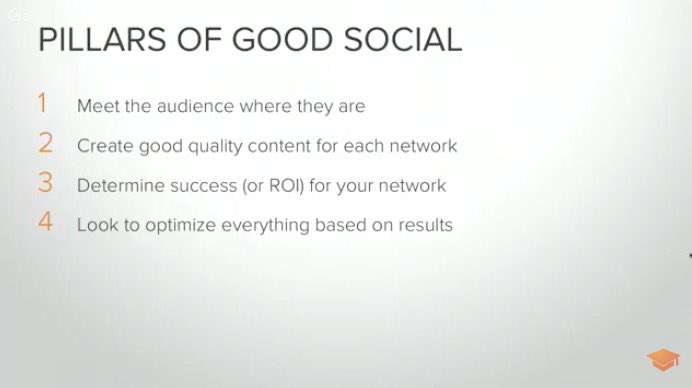 TheCRUSHAgency's tweet image. Good #socialmedia includes your audience, quality content, defining success and optimizing! #hubspotmasterclass
