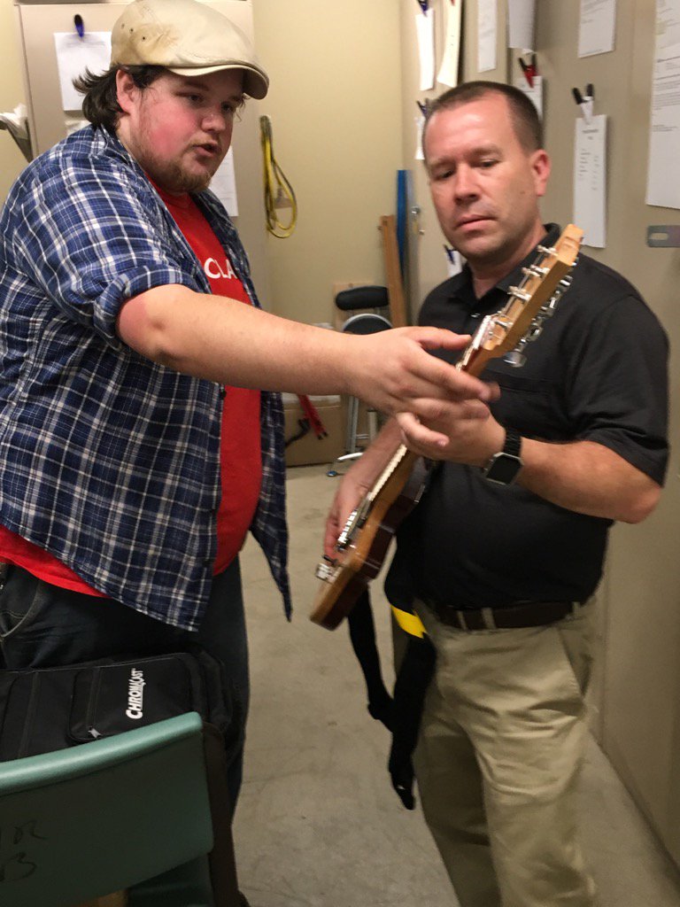 Jenniferwene's tweet photo. Learning to make guitars at Sinclair Community College #plyw @wcsdistrict https://t.co/JwK0EBIq73