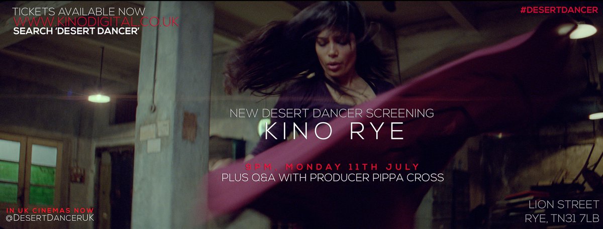 DesertDancerUK's tweet photo. We are coming to the @kino_digital cinema in Rye! July 11 9PM. Q&amp;A w/ producer Pippa Cross! Tix available online. https://t.co/yESnKsEZy5
