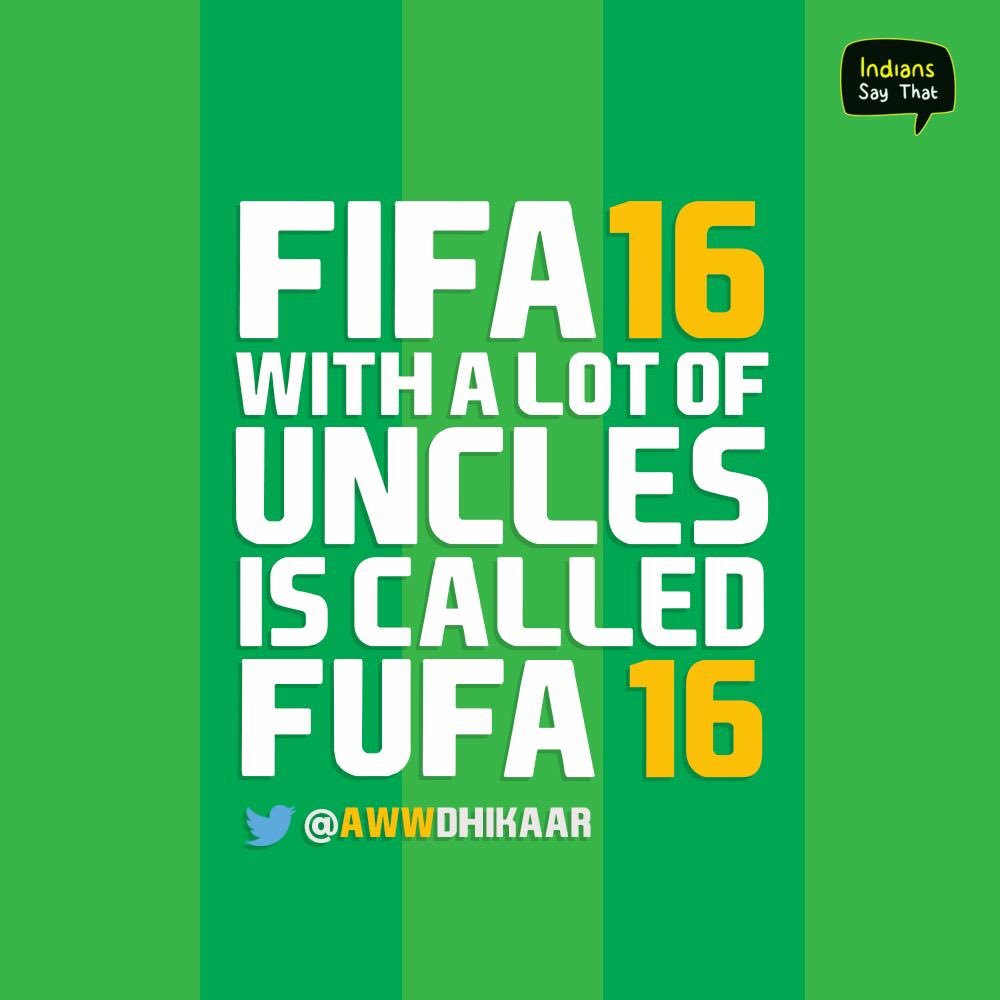 IndiansSayThat's tweet photo. Okay, we're extremely sorry, but we couldn't resist.

#IndiansSayThat #Fifa16 #Indians https://t.co/rsVPtFWbQ3