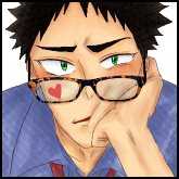 さわさきさんにリメイクして頂いた以前のアイコン ^///^ カラーになってお洒落メガネになった♡
私もさわさきさんのキュートなトマト岩ちゃんを描かせてもらったんだけど、二枚目のは嫌がらせではなくリプライで盛り上がったアダルト岩です 