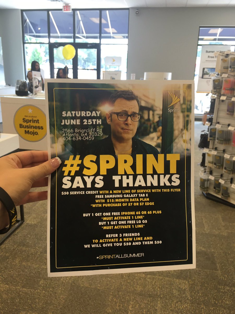 SprintBrittany's tweet photo. @DruidHillsDream getting ready for #SprintSaysThanks @BSMiller1 @JeannineATLGA @HollyJoyRamos @DMose28 https://t.co/eKRZB83vQG