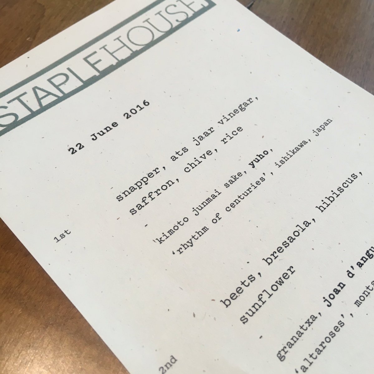 Hands down one of the best meals ever. Staplehouse is a must destination. Jen Hidinger &amp; Ryan Smith are ATL Stars