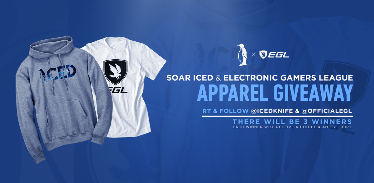 IcedKnife's tweet image. Iced Apparel Giveaway!
RT + Follow @IcedKnife &amp;amp; @OfficialEGL To Enter!
3 Winners will be picked!
Ends 6/30/16!