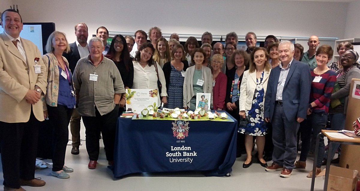 TottenhamTrees's tweet photo. Celebrating #TreeCharter Photo of participants at European #RCELondon2016 mtg @LSBU on referendum day treecharter.uk https://t.co/KI4cQzeMe7
