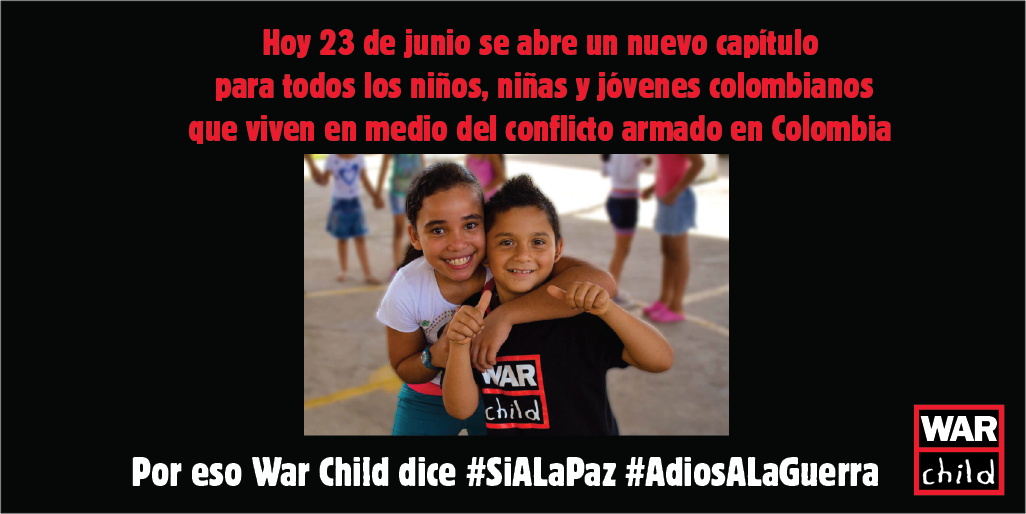 WarChildCol's tweet photo. Acuerdo del cese al fuego y de hostilidades entre el Gobierno colombiano y las FARC-EP #SiALaPaz #AdiosALaGuerra https://t.co/g7dWMpU9vK