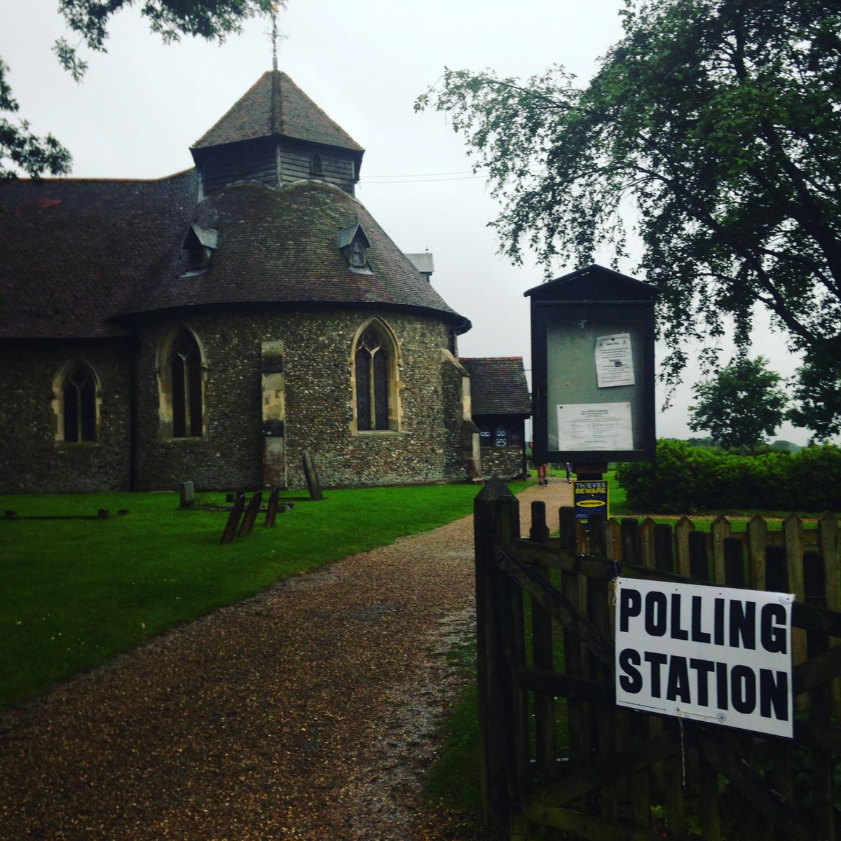 One of 4 medieval round churches still in use in England! #vote #PollingStation #PollingDay #churchpollingstation