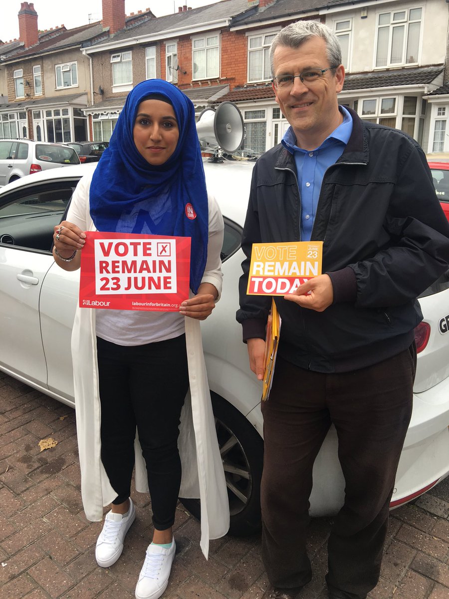 mariamkhan29's tweet photo. Good to see @rogerbhx in #BordesleyGreen campaigning to #Remain #BetterTogether https://t.co/mC0lbPbpII
