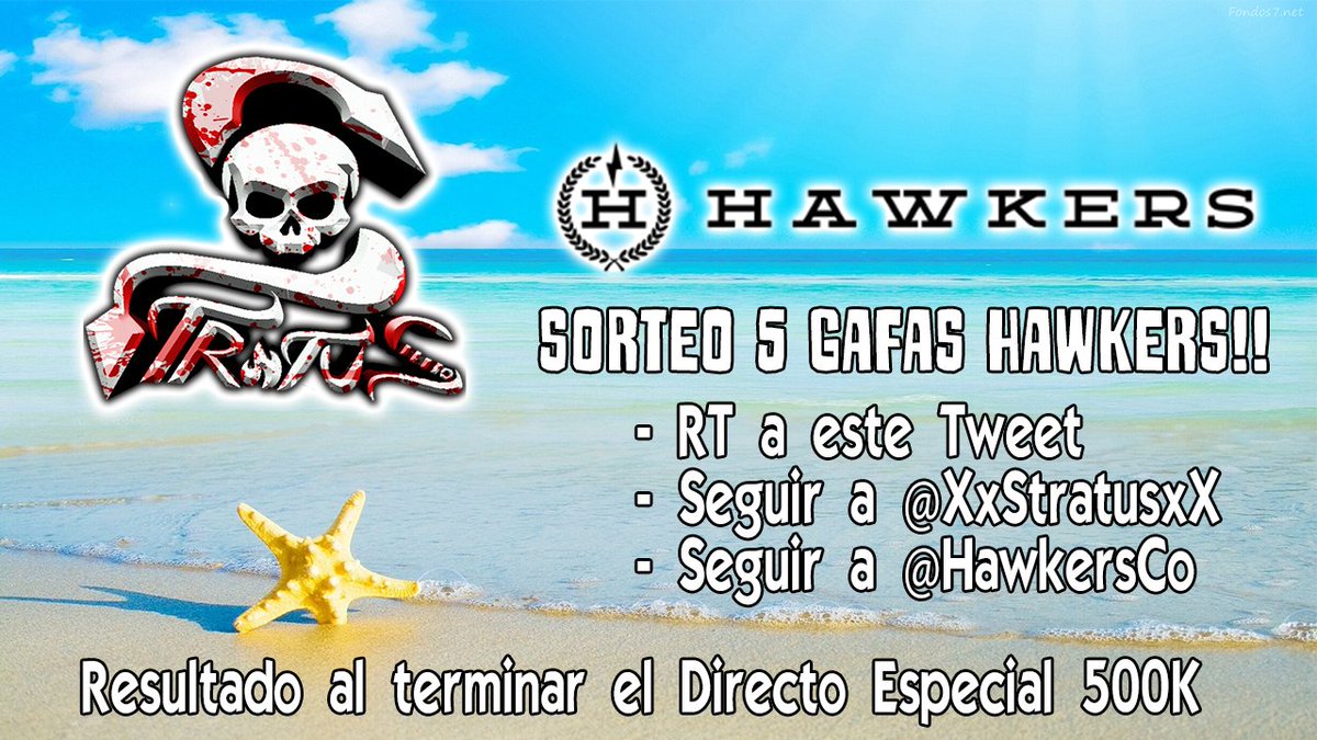 XxStratusxX's tweet photo. SORTEOO 5 Gafas gracias a @HawkersCo. Resultados al Terminar el Directo!
https://t.co/qf7ljAKzBN
Seguir los pasos!! https://t.co/LMRdav5GfO