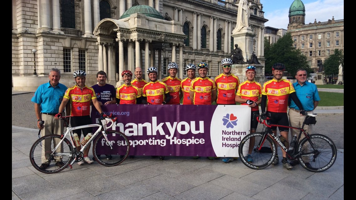 M2MCycleTeam's tweet photo. @NIHospice day 1 completed and enjoying a nice meal in Derry/Londonderry #NIHOSPICE #PLEASEDONATE https://t.co/2iENr1LNc4