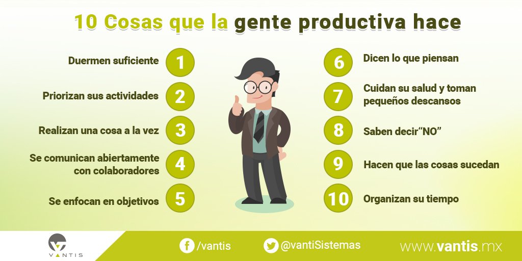 Vantis_mx's tweet photo. 10 Cosas que la gente productiva hace #VanTips https://t.co/oPw2QQBOcM