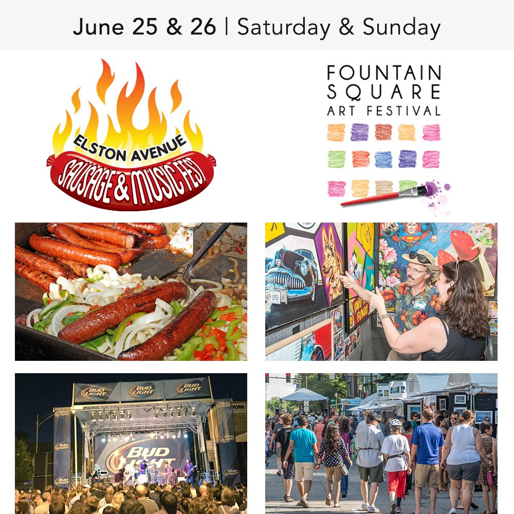 SEMEvents's tweet image. The #weekend is almost here! Which fest are you excited to go to?! #ElstonAveSausageMusicFest #FountainSquareArtFest