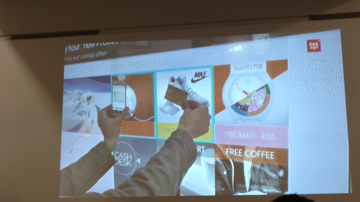 ticatag2013's tweet photo. #IoTBreak #connectedscreen by @ThinkandGoNFC change le parcours des consommateurs pour les enthousiasmer! #NFC #UX https://t.co/W7aQlYs1T8