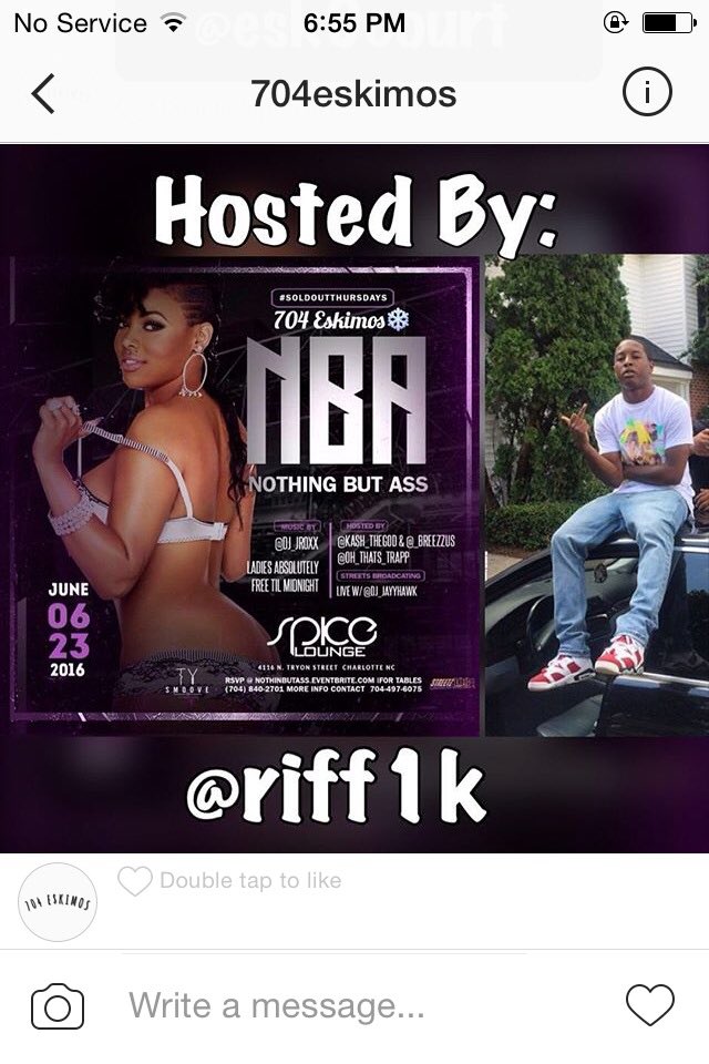 704eskimos's tweet photo. #EskimoParty #NOTHINGBUTTASS TONIGHT
LADIES ABSOLUTELY FREE TIL 12 https://t.co/7emFVUoc9K