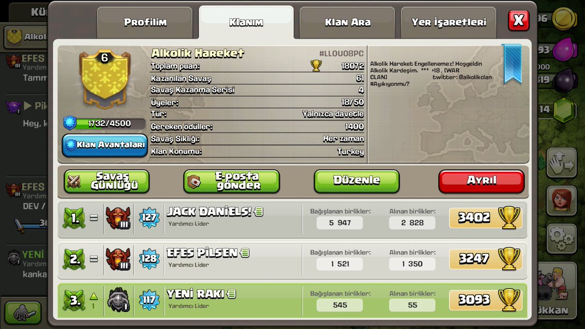 alkolikclan's tweet photo. Rakibin içinden geçmeyi seven clan Alkolik hareket #clashofclans https://t.co/n99rkd7xla