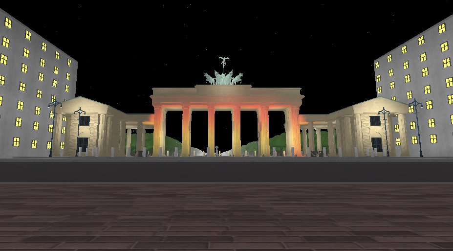 Due to the terrorist attacks in Western Germany, the Brandenburg Gate has been lightened up to symbolize our unity.