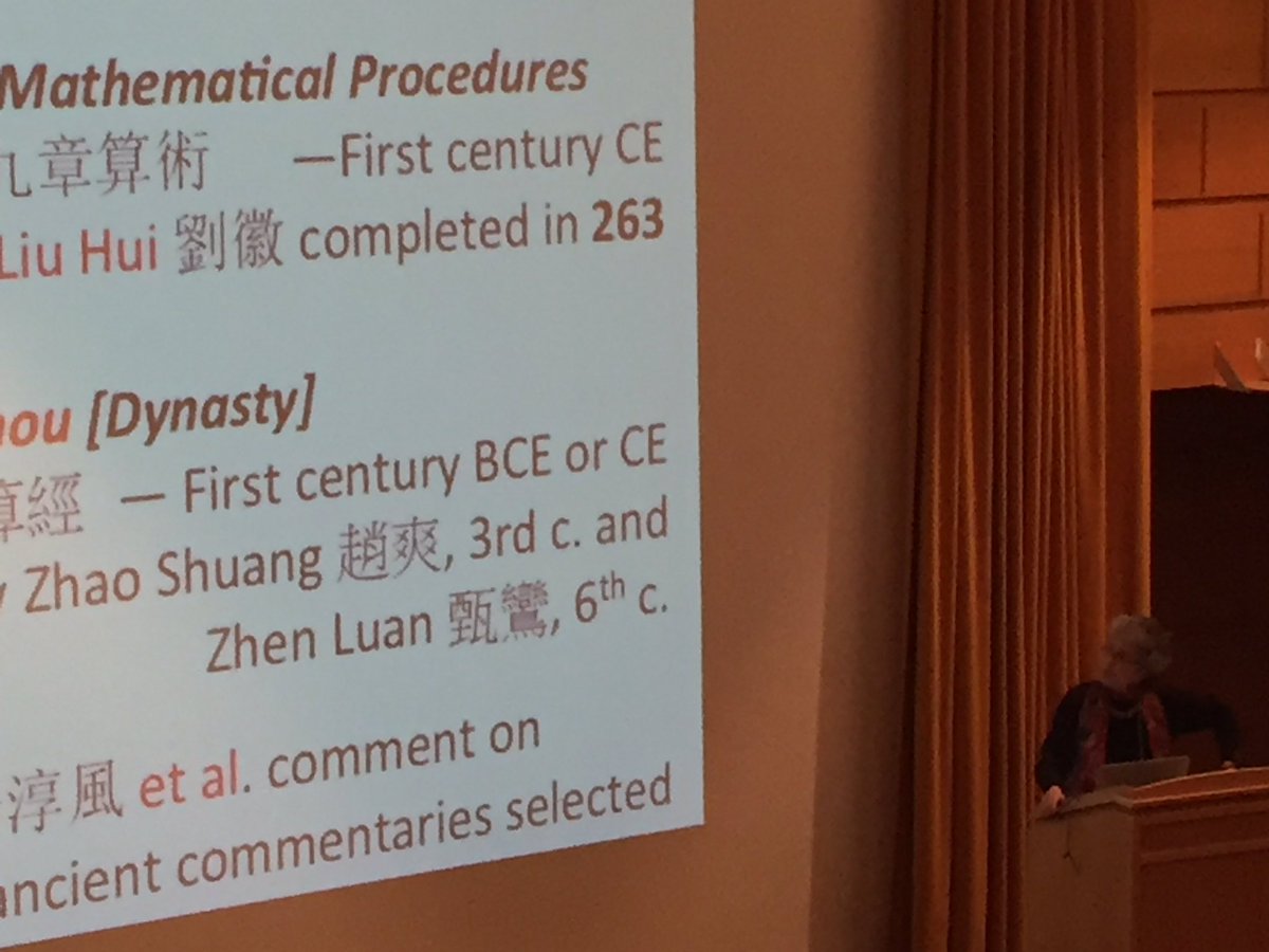 HOPOS2016's tweet photo. Karine Chemla's keynote on generality in ancient Chinese mathematics. https://t.co/51LDE8RDou