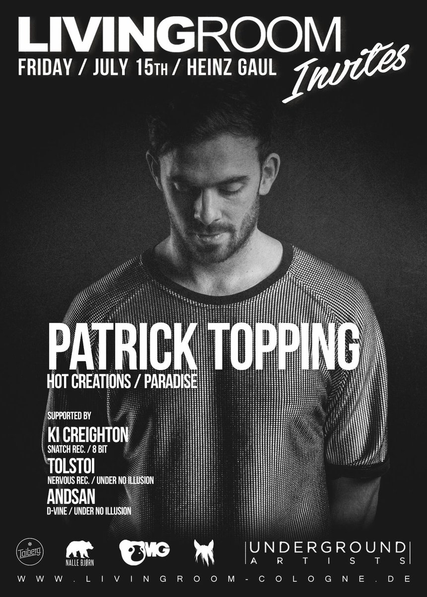 kicreighton's tweet image. With the top lad that is @Patrick_Topping in Cologne on July 15th for @LivingRoom_CGN @TolstoiDJ &amp;amp; @andsanofficial