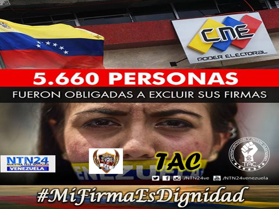 rollolothb's tweet image. #MiFirmaEsDignidad RT JESUSESA: &quot;EL RÉGIMEN de MISERIA&quot; Amenazó a (5.660) Personas a ¡EXCLUIR SUS FIRMAS! #MiFirm…